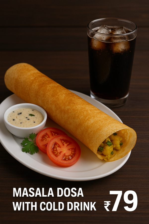 Masala Dhosa + Cold drinks